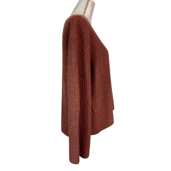 360 CASHMERE Reese Cashmere Sweater in ROSEWOOD SIZE MEDIUM - Picture 9 of 14